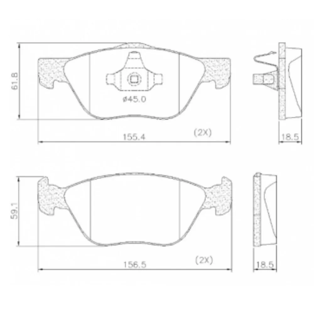 Pastillas de freno Delantera para Fiat Argo 1.8 16V E-Torq Evo y Fiat Cronos 1.8 16V E-Torq Evo - FRASLE