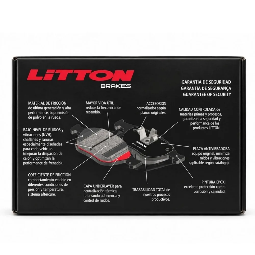 Pastilla de freno para Ford Courier 1.6/ Fiesta 1.6 Sohc - LITTON