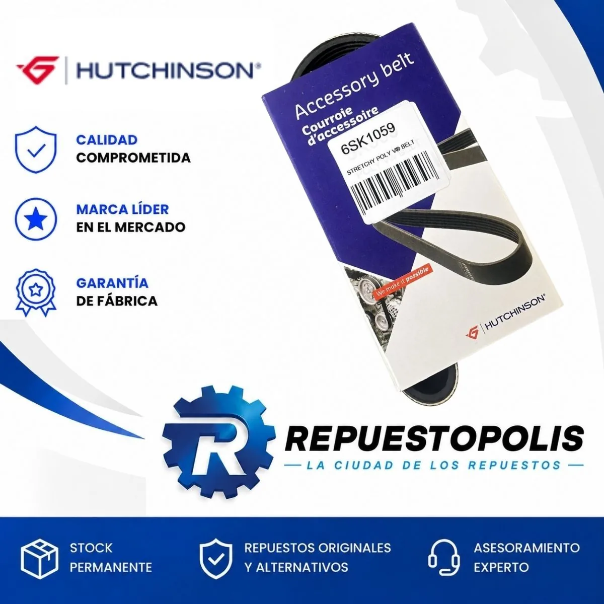 Correa para Ford Focus I Ii Iii Fiesta Kinectic 1.6 2.0 - Ecosport - HUTCHINSON