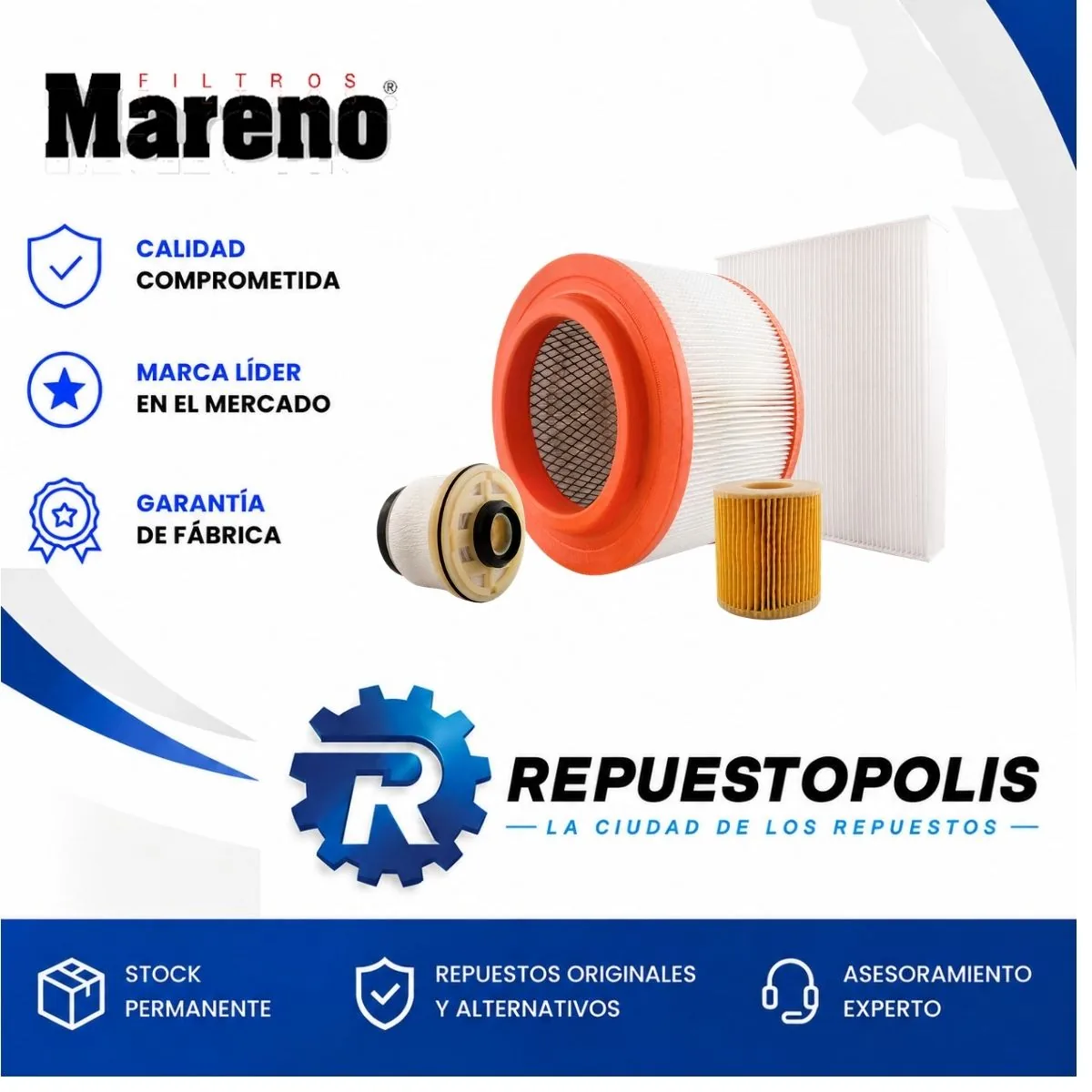 Kit de filtros (aire, aceite, combustible, habitáculo) para Ford Ranger 3.2 2.2 TDCI - MARENO
