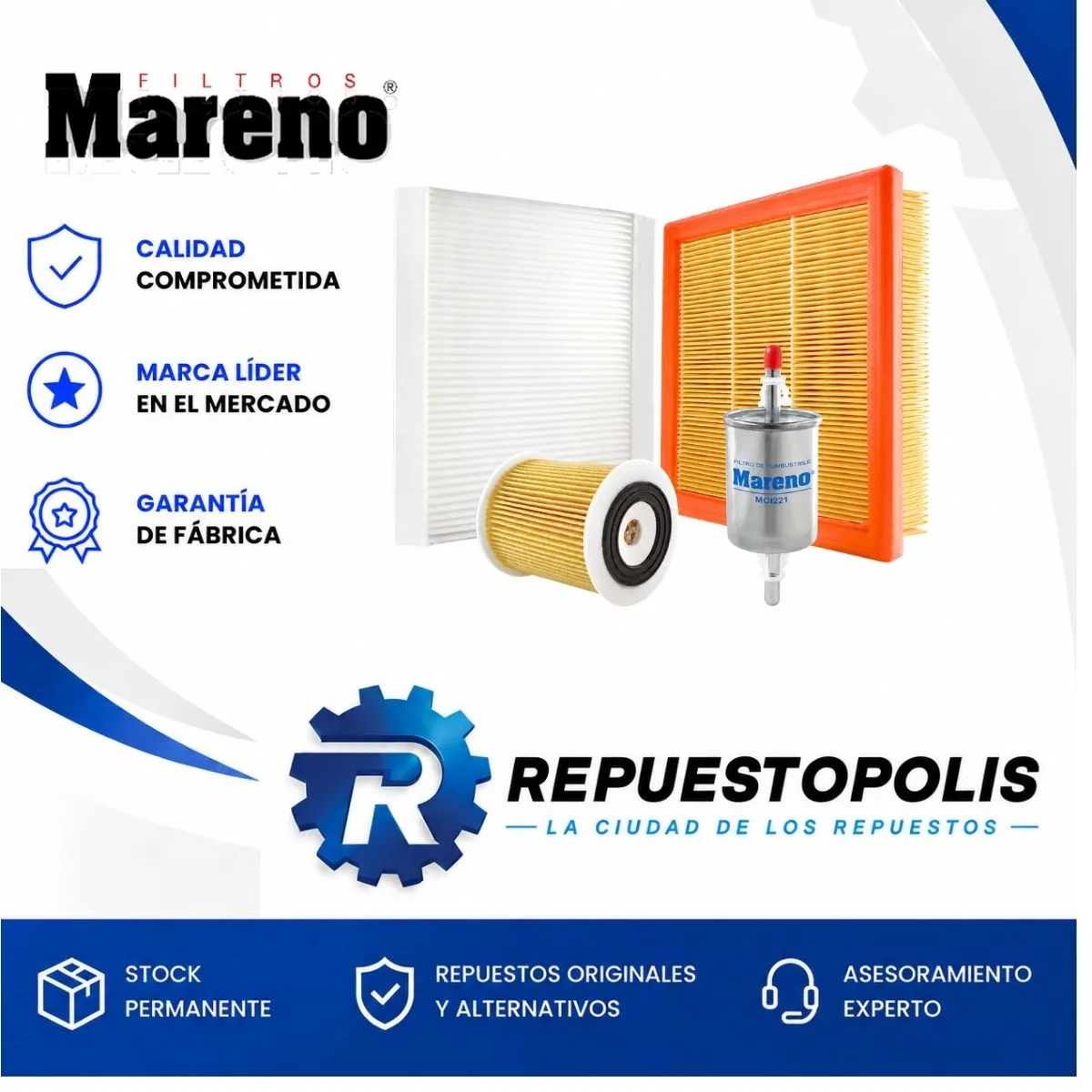Kit de filtros (aire, aceite, habitáculo, nafta) para Fiat Toro, Jeep Renegade 1.8 16V Et - MARENO
