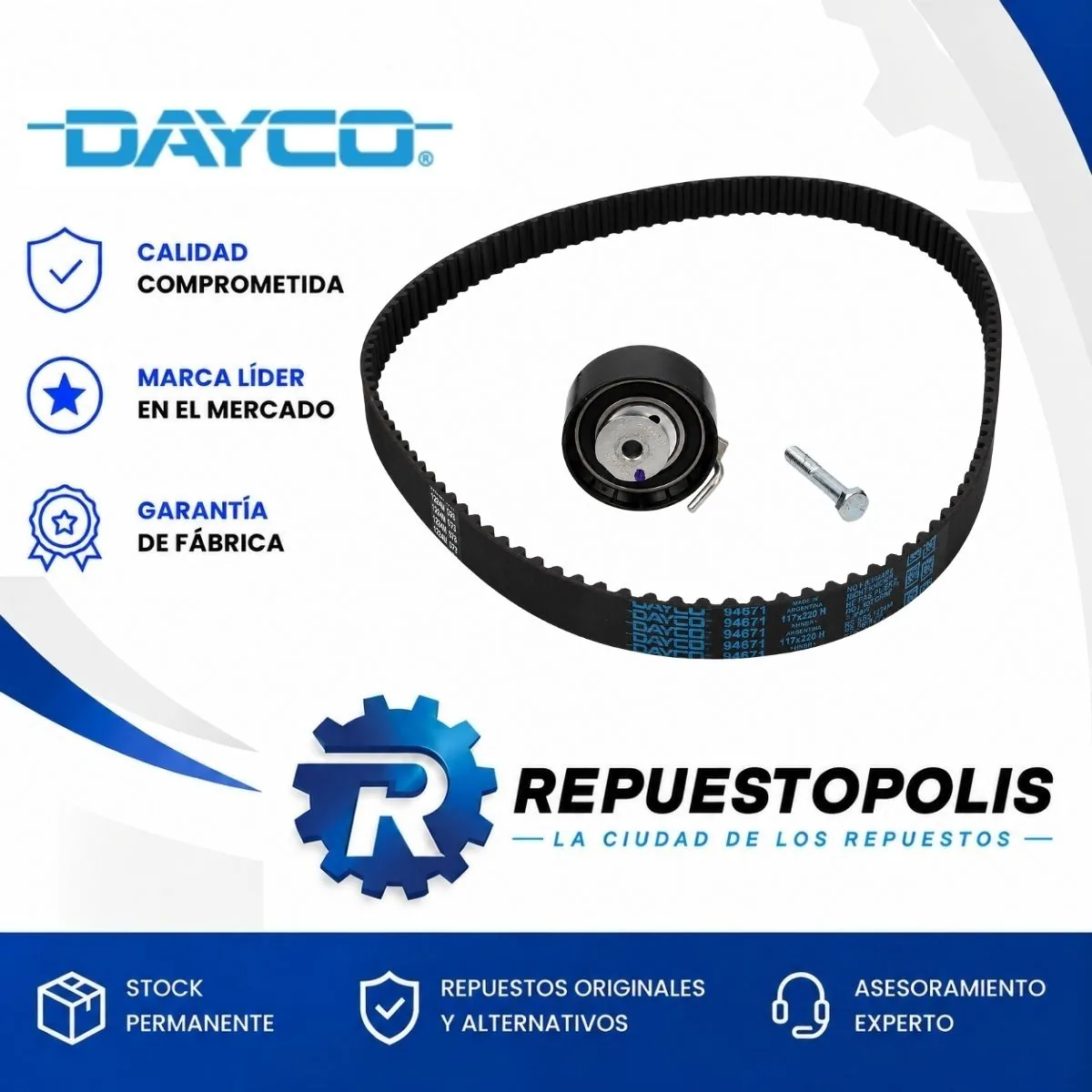 Kit de Distribución para Ford Fiesta, Focus y Ecosport 1.6 Sigma - DAYCO