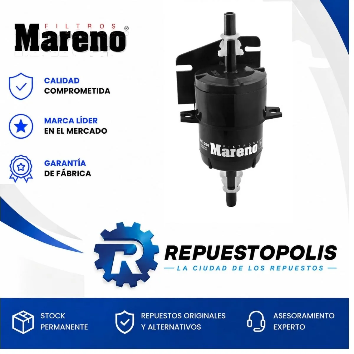 Filtro de nafta para Fiat Palio, Fiat Siena y Fiat Strada - MARENO