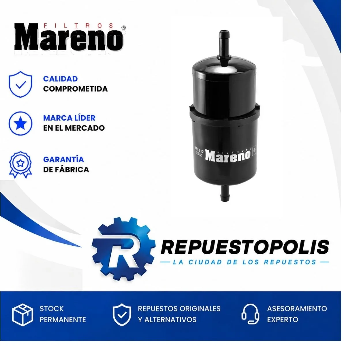 Filtro de nafta para Fiat Uno, Tipo y Fiorino Motor Fire - MARENO