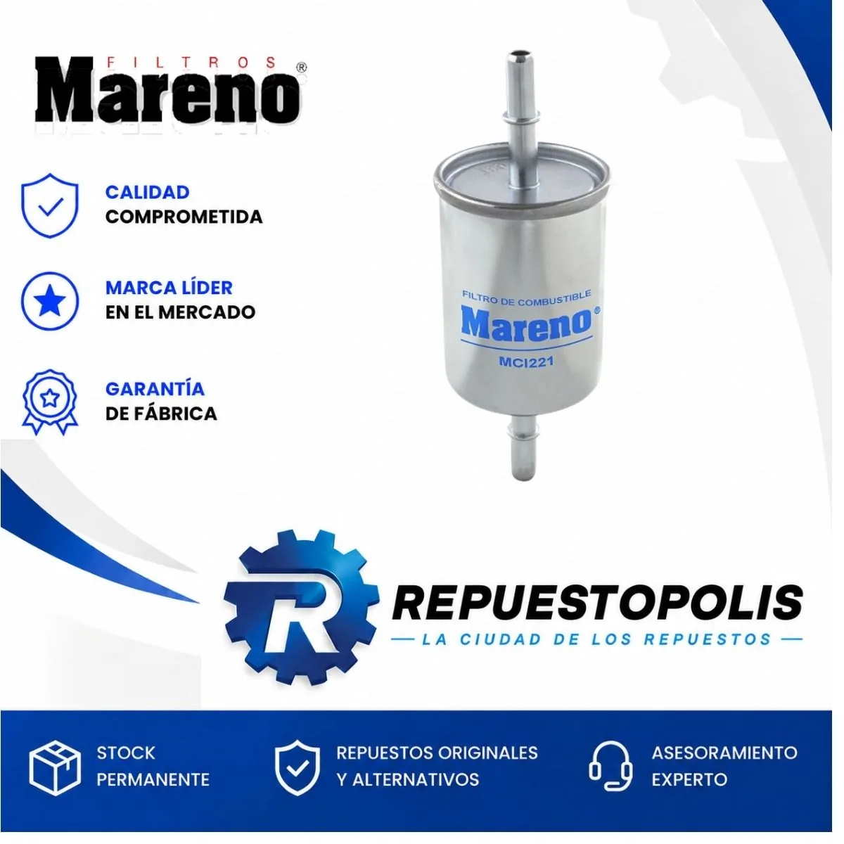 Filtro de nafta para Fiat Cronos, Fiat Toro 1.8 E-TORQ, Fiat Mobi 1.0 y Jeep Renegade - MARENO