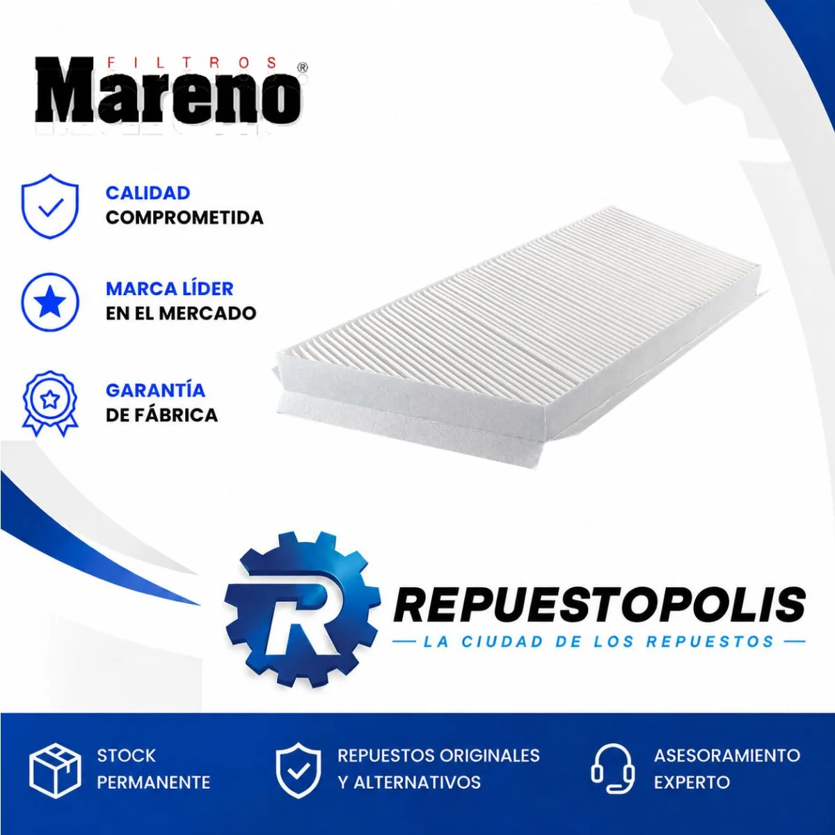 Filtro de habitáculo para Peugeot 206 y Peugeot 207 Compact - MARENO