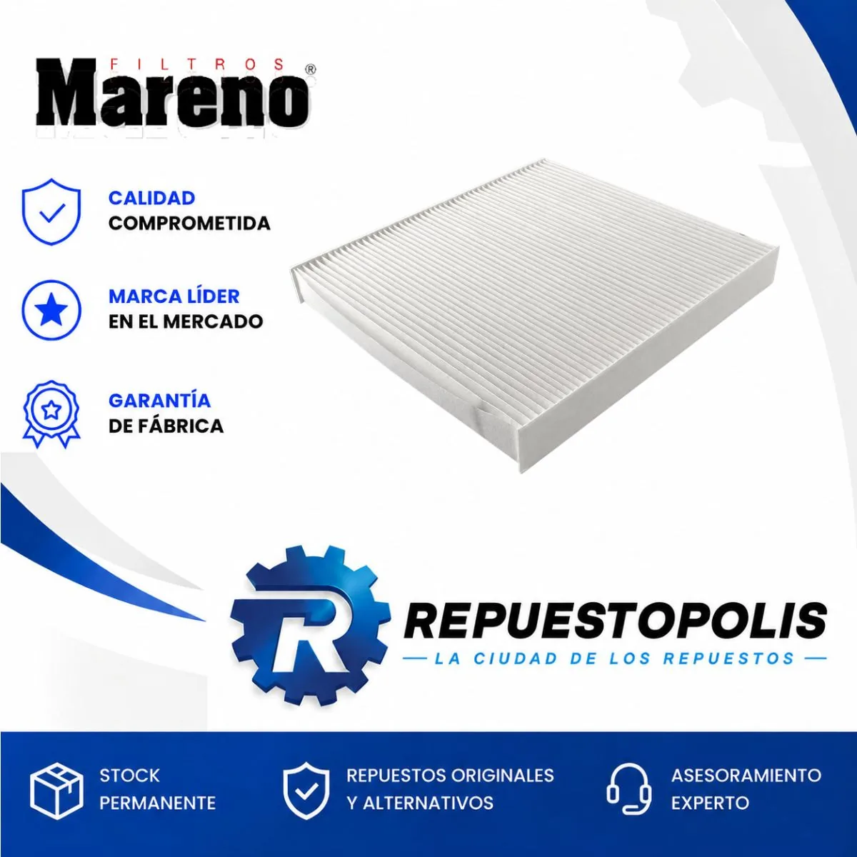 Filtro de habitáculo para Volkswagen Golf VII 1.4 TSI 1.6 2.0, Volkswagen Passat 2.0 TSI, Audi A3 y Audi Tt - MARENO