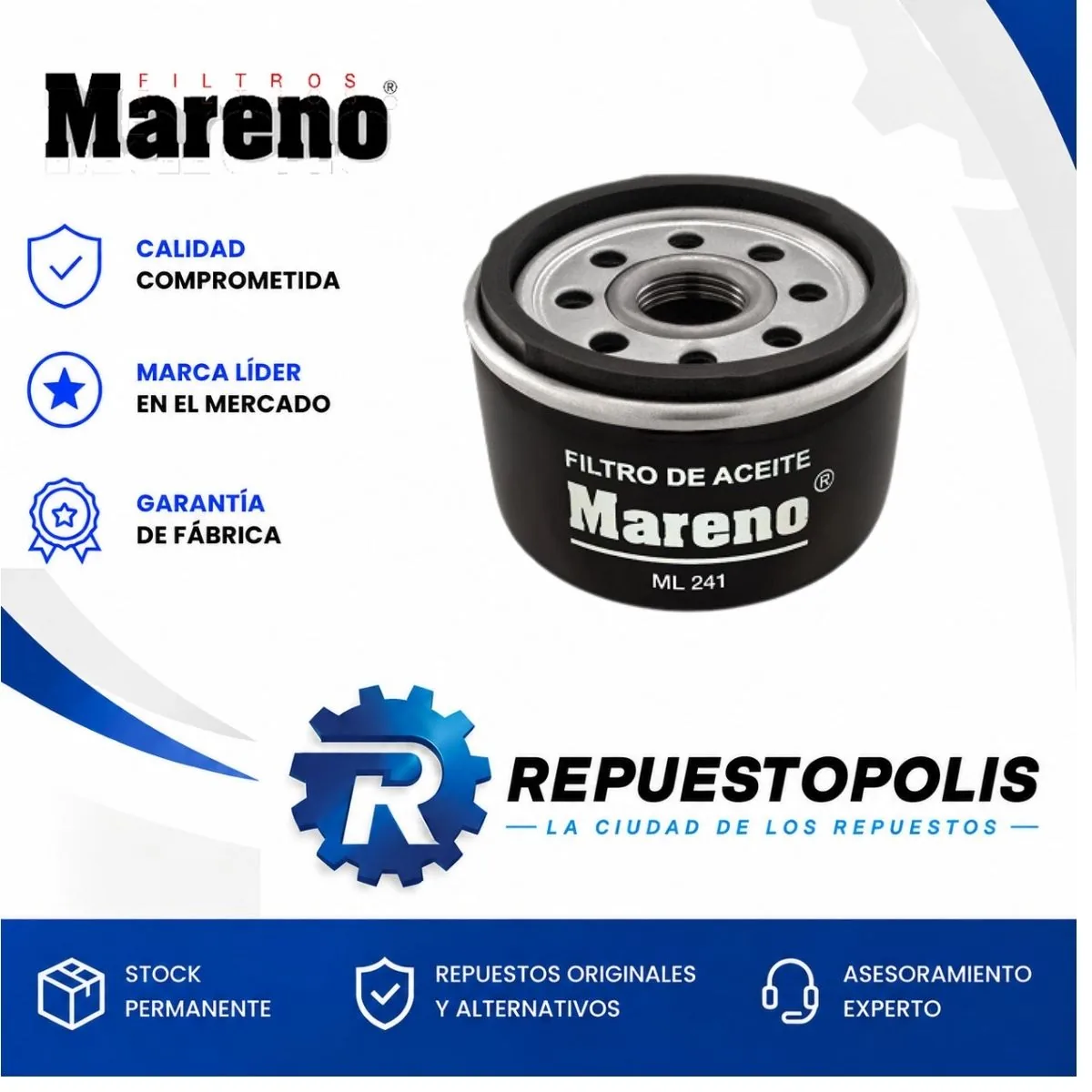 Filtro de aceite para Renault Clio II, Renault Kangoo, Renault Megane y Renault Scenic y 3 más - MARENO