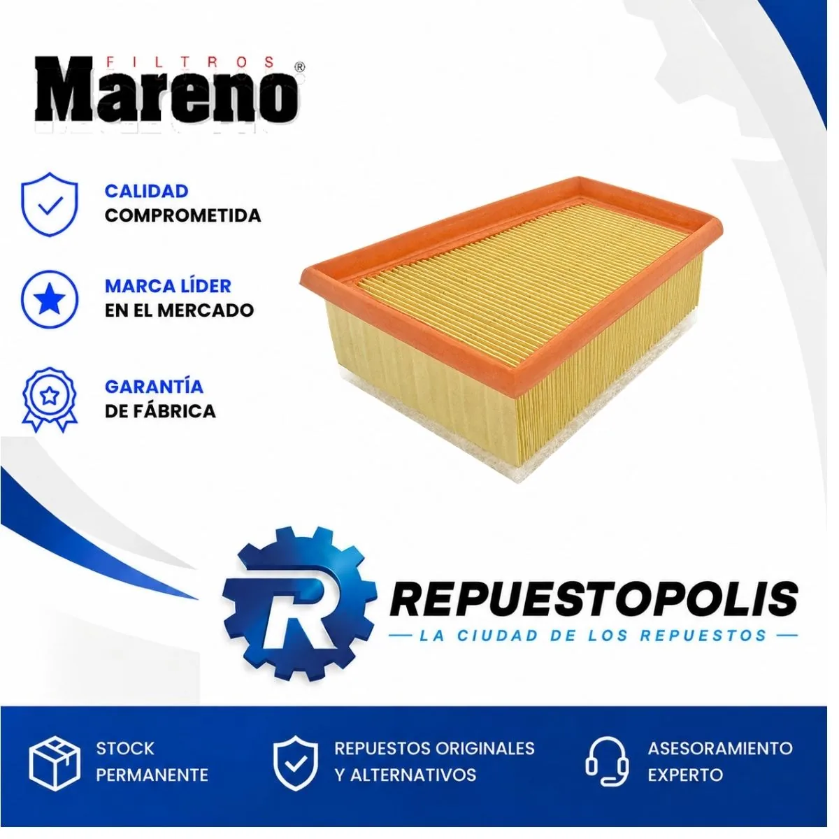 Filtro de aire para Renault Megane, Renault Clio II, Renault Logan y Renault Sandero y 1 más - MARENO