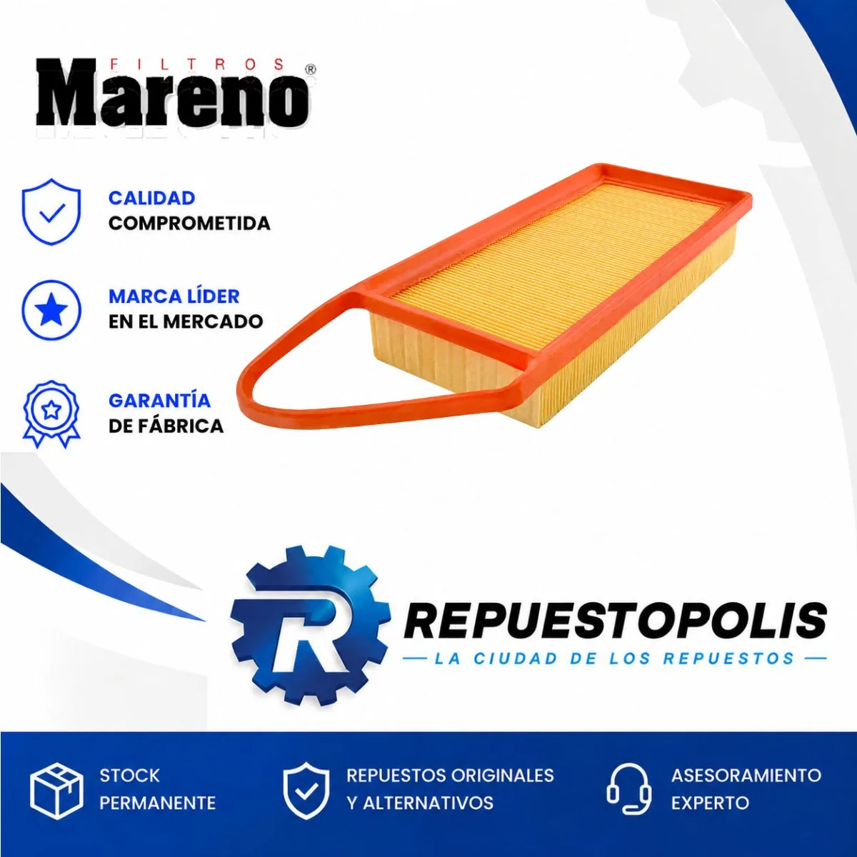 Filtro de aire para Ford Fiesta y Ford Ecosport 1.4 TDCI - MARENO