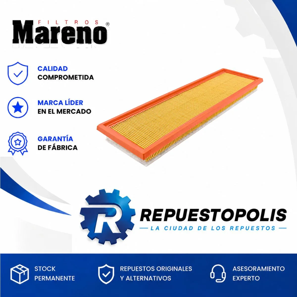 Filtro de aire para Ford Fiesta y Ford Ecosport 1.6 - MARENO