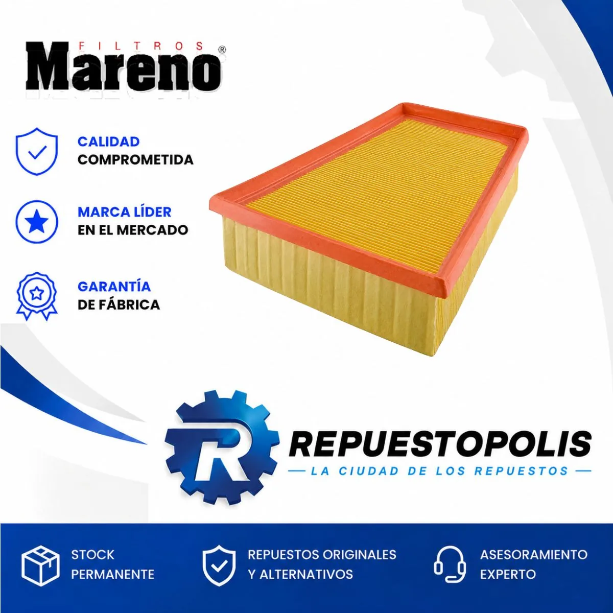 Filtro de aire para Renault Megane II 1.9 DCI 2.0 16V - MARENO