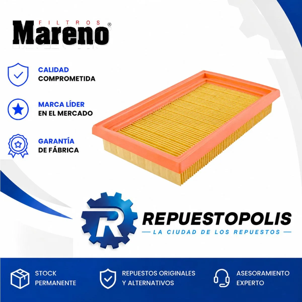 Filtro de aire para Nissan Tiida 1.8 16V - MARENO