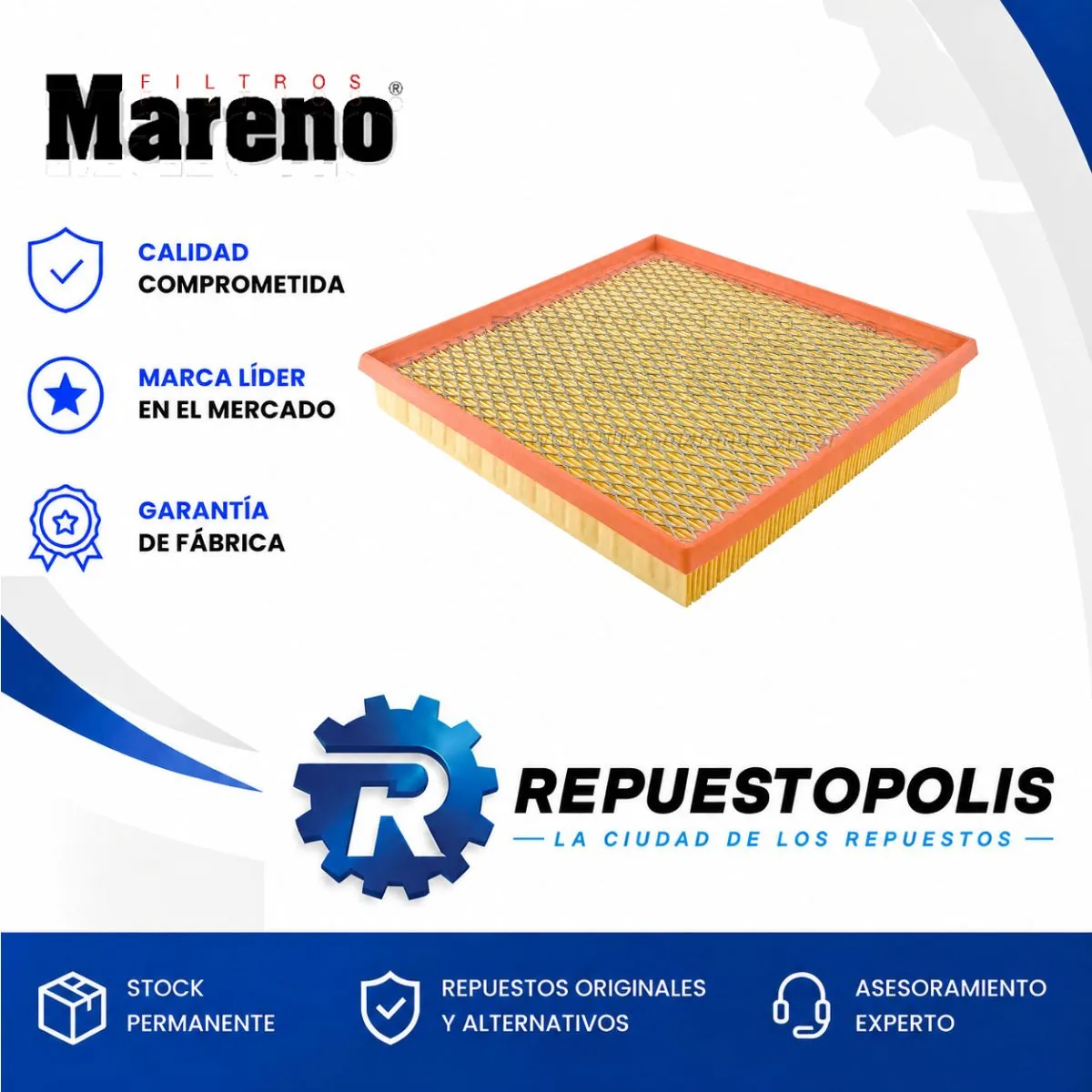 Filtro de aire para Chevrolet Cruze 1.8 16V - MARENO