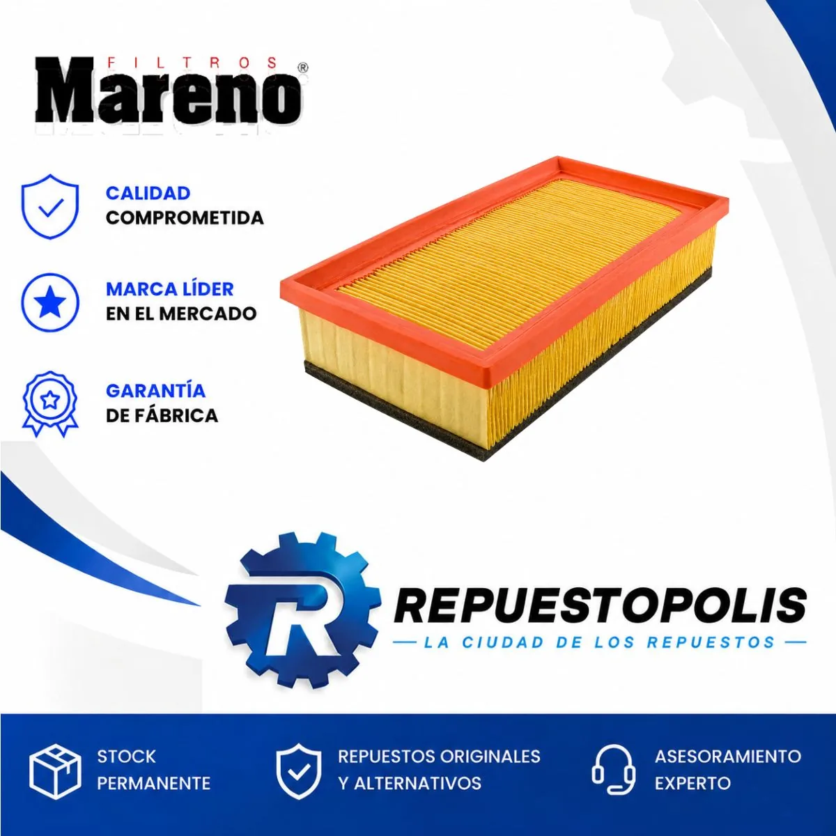 Filtro de aire para Peugeot Expert II, Peugeot 407 1.6 HDI, Citroën C5 y Citroën C5 II 1.6 HDI y 1 más - MARENO