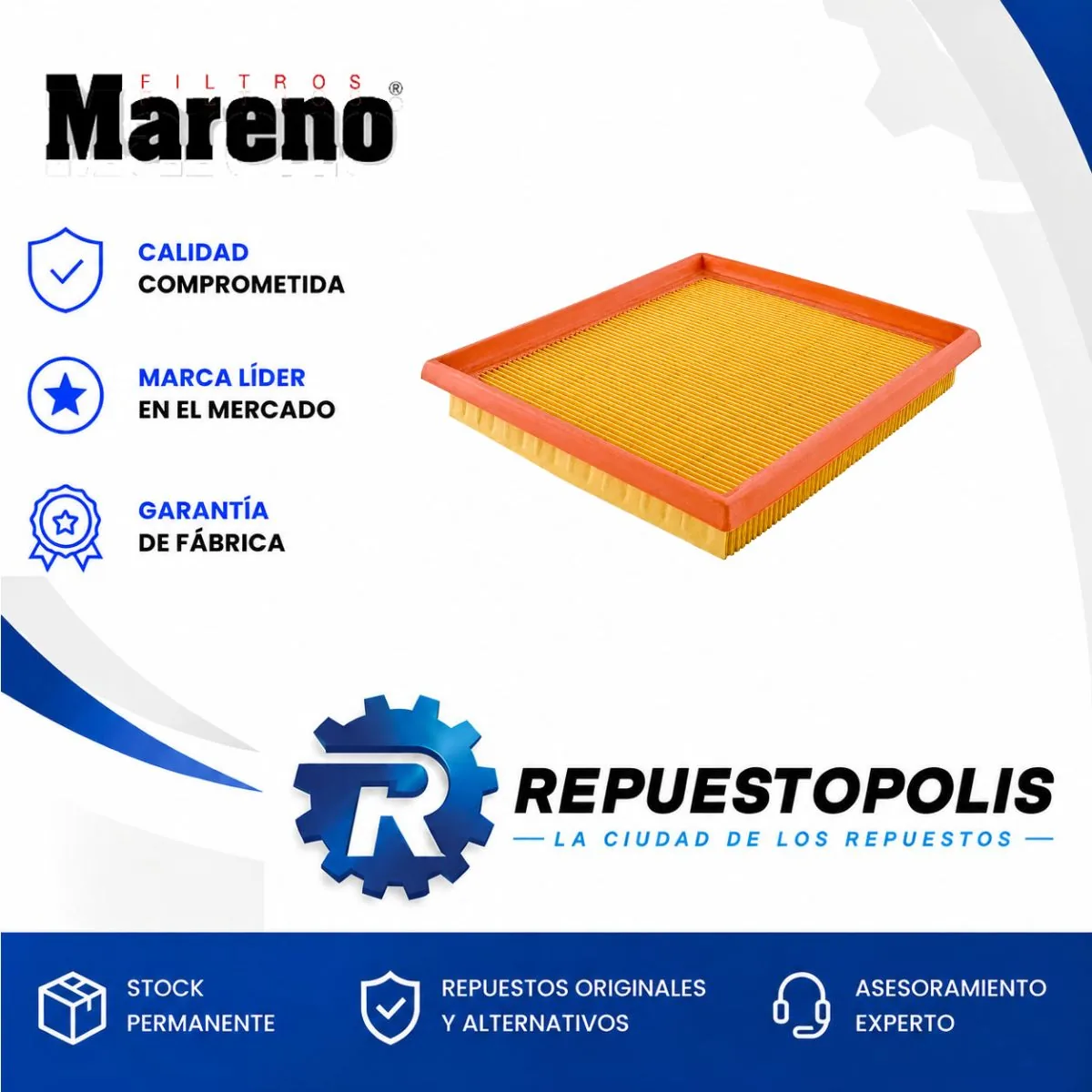 Filtro de aire para Volkswagen Suran y Volkswagen Saveiro 1.6 MSI - MARENO