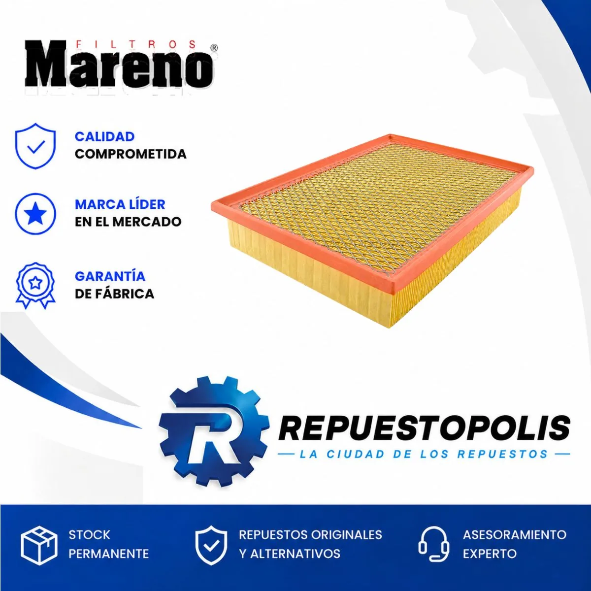 Filtro de aire para Toyota Hilux 2.4 TD 2.8 TD - MARENO