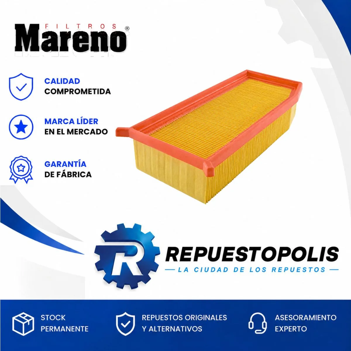 Filtro de aire para Renault Duster, Renault Oroch, Renault Sandero 2.0 16V y Renault Clio IV 1.2 1.6 y 1 más - MARENO