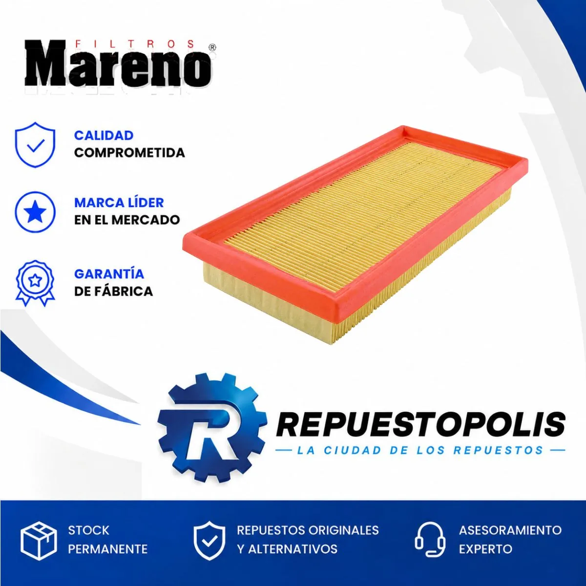 Filtro de aire para Toyota Etios 1.5 16V Dual VTI - MARENO