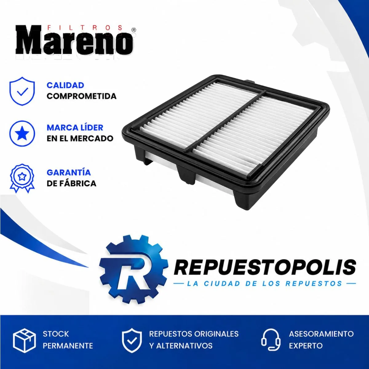 Filtro de aire para Honda Fit 1.4 1.5 16V y Honda City 1.5 - MARENO