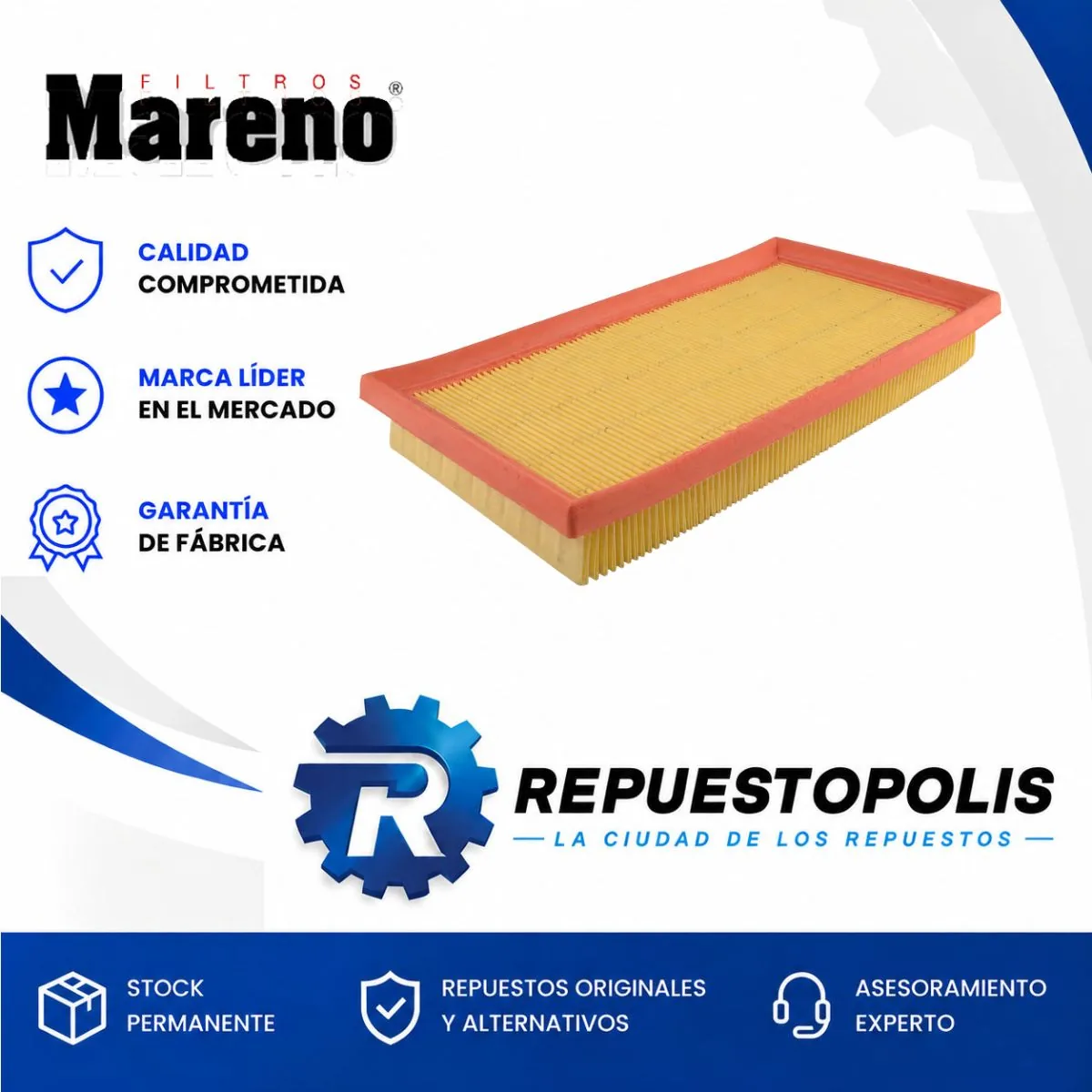 Filtro de aire para Toyota Corolla, Toyota Corolla Cross 2.0 2020, Toyota RAV-4 2.5 y Toyota Camry - MARENO