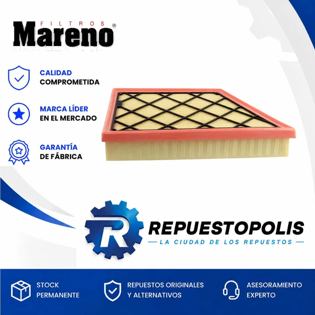 Filtro de aire para Ford Ranger 2023 2.0 3.0 Turbodiesel - MARENO