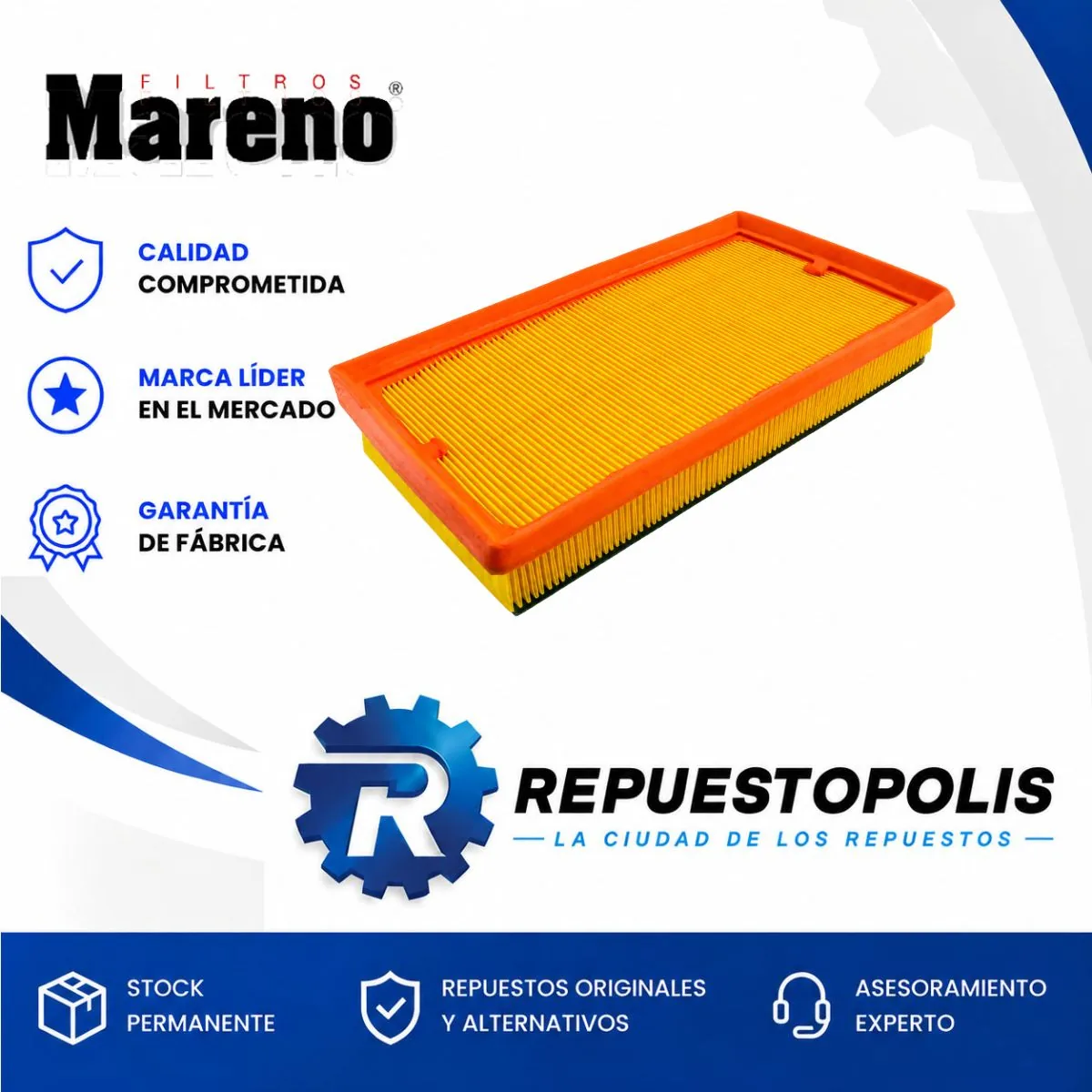 Filtro de aire para Fiat Pulse 1.0 Turbonaftero 125CV 2022 - MARENO