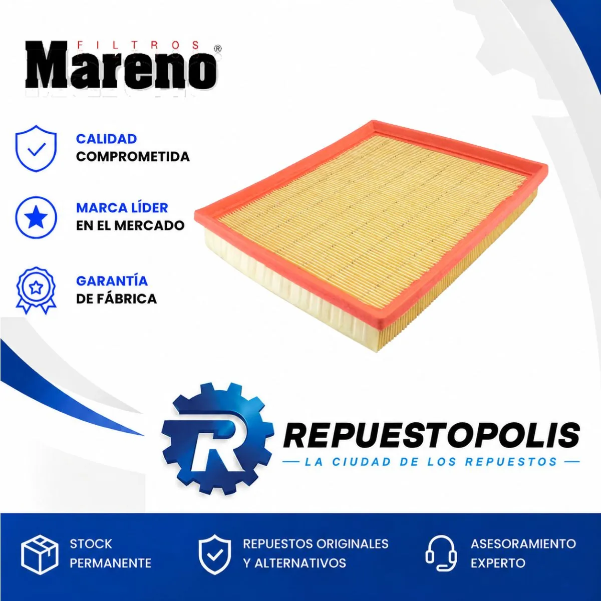 Filtro de aire para Ford Terrtory 1.8 Turbonaftero 185CV 2023 - MARENO