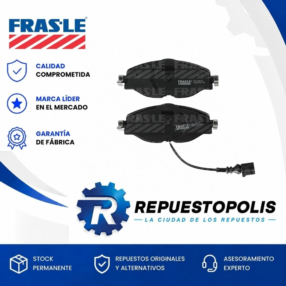 Pastillas de freno para Volkswagen Golf 1.4 Tsi Ea211, Volkswagen Golf 1.6 16V Msi Ea211, Volkswagen Golf 2.0 Tsi Cxda y Volkswagen Passat 2.0 Tsi Chha y 10 más - FRASLE