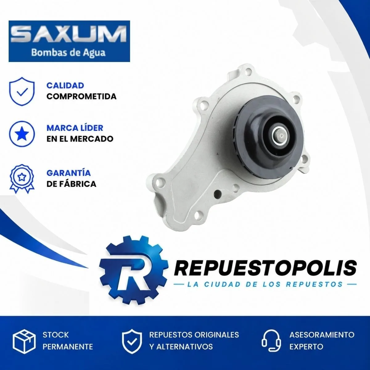 Bomba de agua para Citroën C4 Picasso 1.6, C4 1.6 y Berlingo 1.6, Ford EcoSport 1.5, Peugeot 307 1.6, 3008 1.6 y 301 1.6 y 3 más - SAXUM
