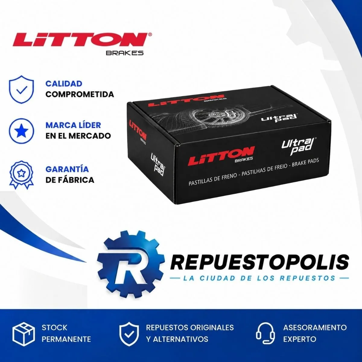 Pastillas de freno para Volkswagen New Beetle 2.0/2.5 Varios, Volkswagen Suran 1.6/1.9 Varios Ea111/Ea112 y Volkswagen Fox/Crossfox 1.6 Varios Ea111/Ea112 y 9 más - LITTON