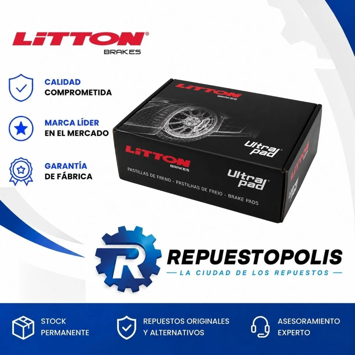 Pastillas de freno para Toyota Corolla 1.6 3Zz y Toyota Corolla 1.8 1Zz - LITTON
