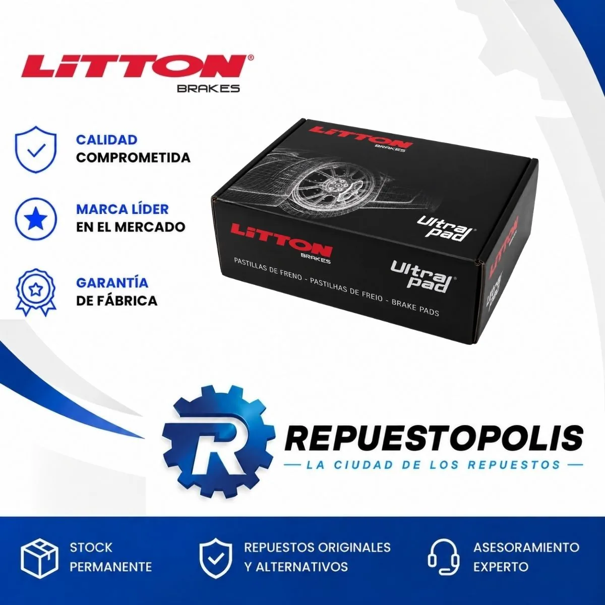 Pastillas de freno para Chevrolet Cobalt 1.3 Cdti Z13D, Chevrolet Cobalt 1.8 8V Bk, Chevrolet Cobalt 1.8 8V At Bk y Chevrolet Cobalt 1.8 8V Mt Bk y 5 más - LITTON