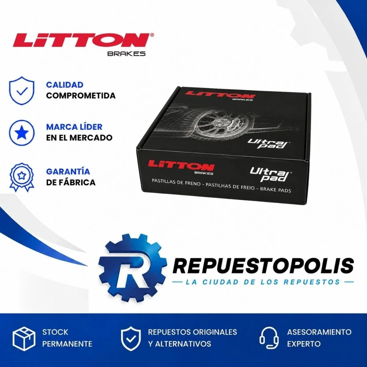 Pastillas de freno para Fiat 500 1.4 Pop/Cross Mt/At 1.6 16V Fire y Jeep Commander 2.0 Td At9 4X4 Td380 2.0L Multijet Ii y 4 más - LITTON
