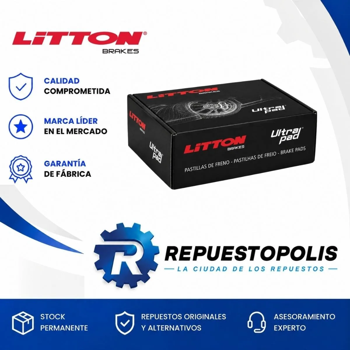 Pastilla de freno para Chevrolet Tracker 1.0 1.2 Turbo Delantera - LITTON
