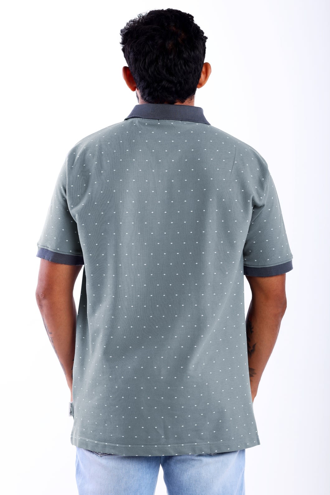 Pique Pure Unique Grey Polka Dot Polo T-shirt - Image 6
