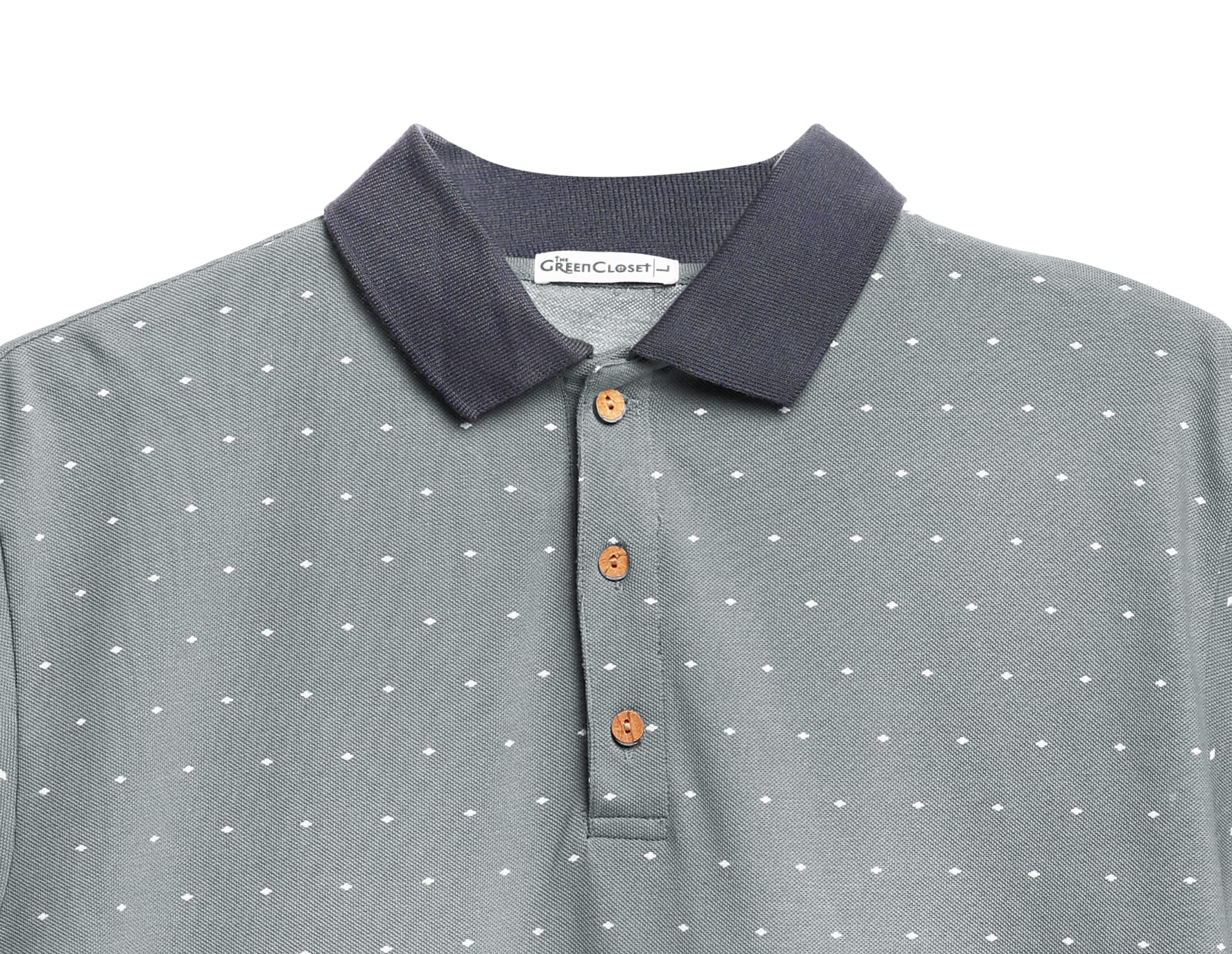 Pique Pure Unique Grey Polka Dot Polo T-shirt - Image 9