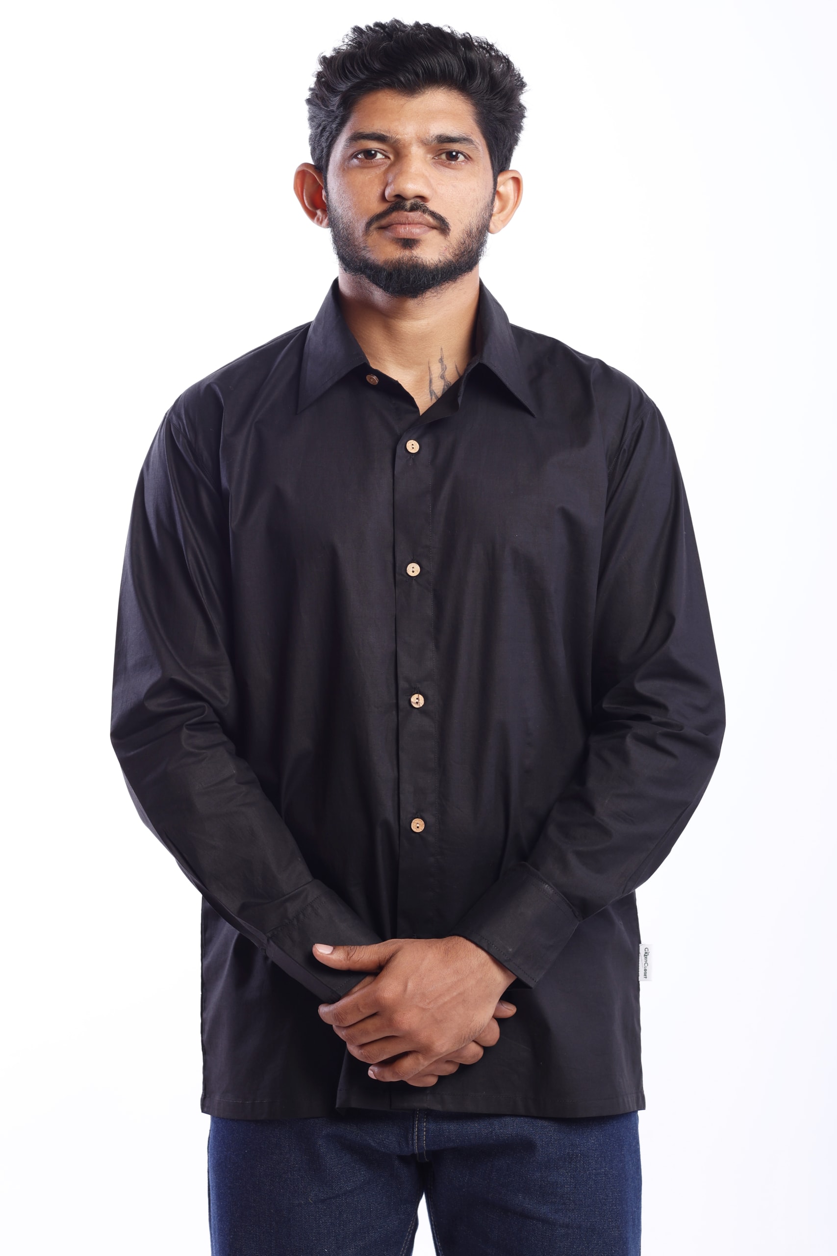 BottaniCotton Timeless Black Poplin Shirt - Image 7