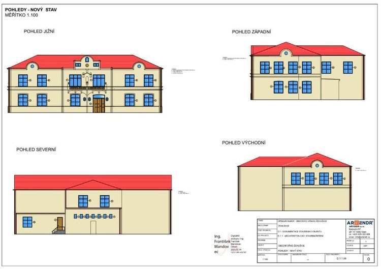 PD pro opravu fasády obecního úřadu