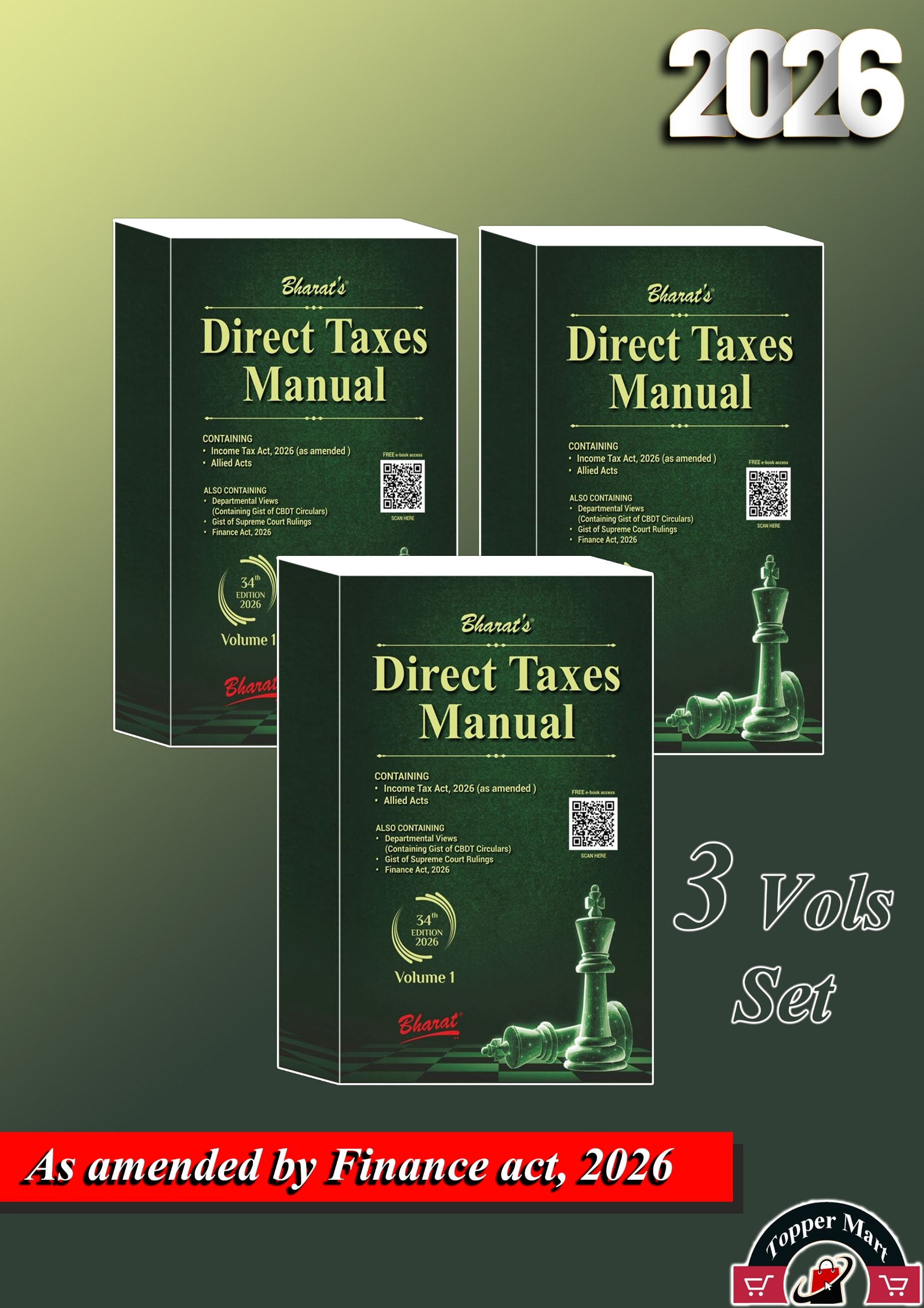 Bharat's DIRECT TAXES MANUAL 34th edn., 2026 (set of 3 Volumes) | EDITION 2026