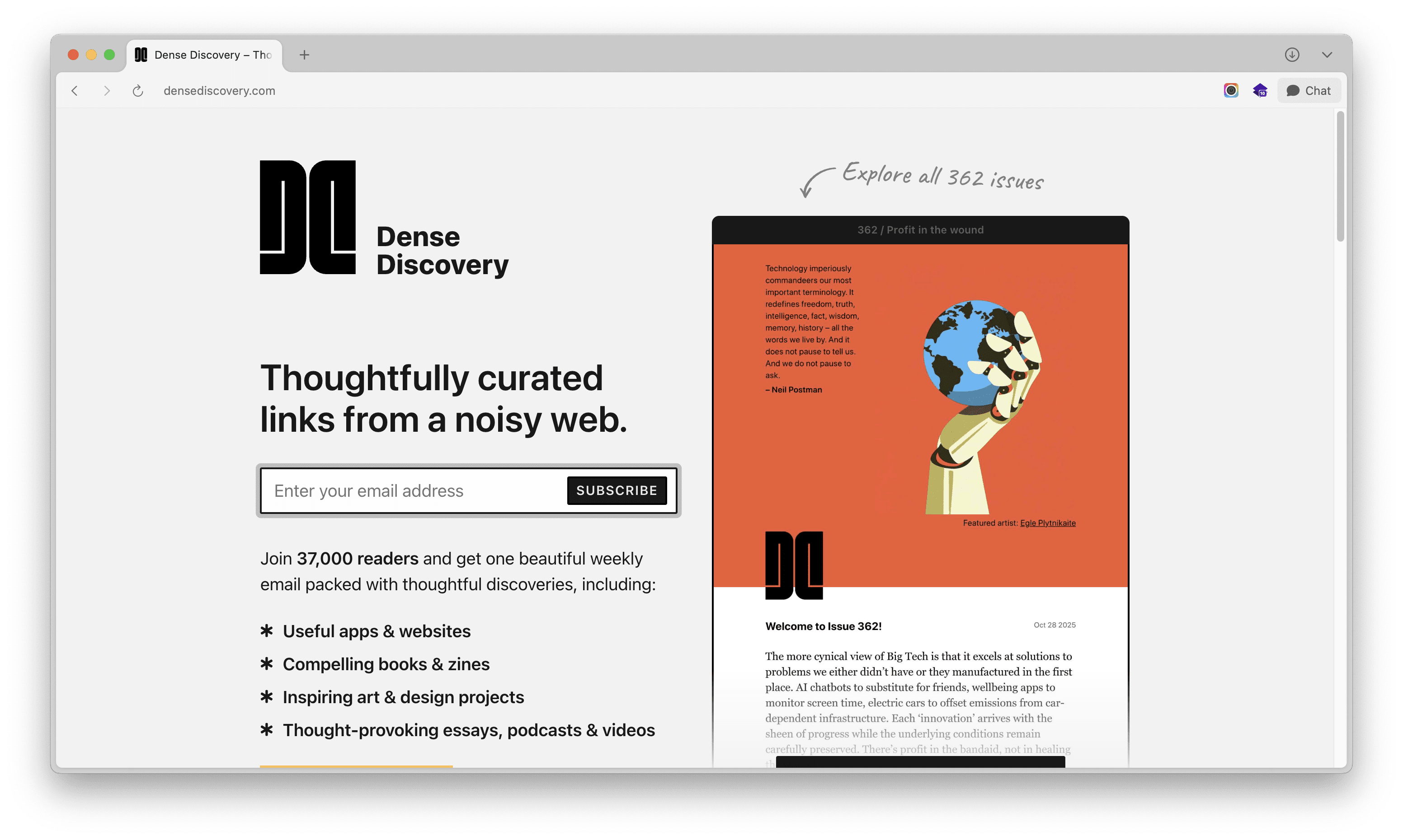 Dense Discovery newsletter