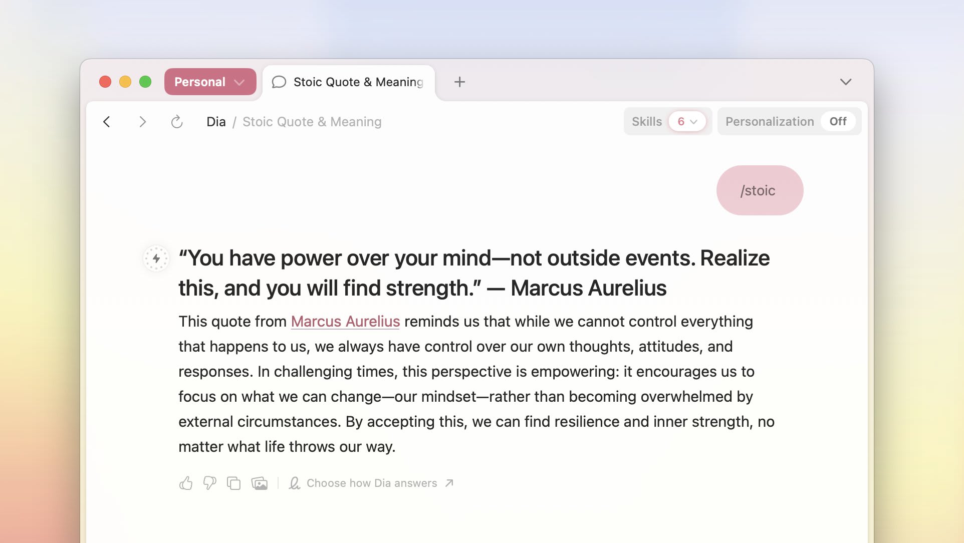 Dia Browser features