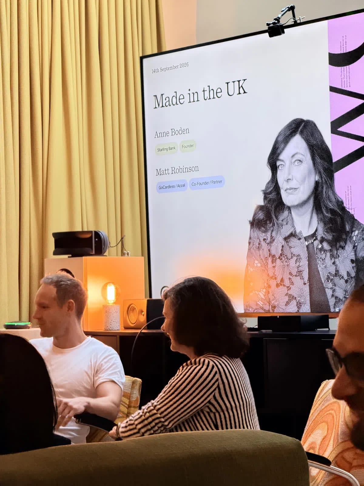 Anne Boden on stage at Granola