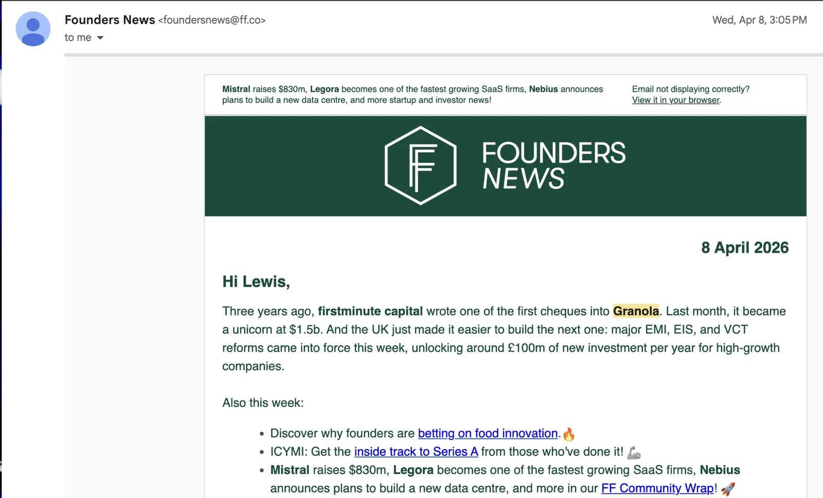 Founders News, 8 April 2026