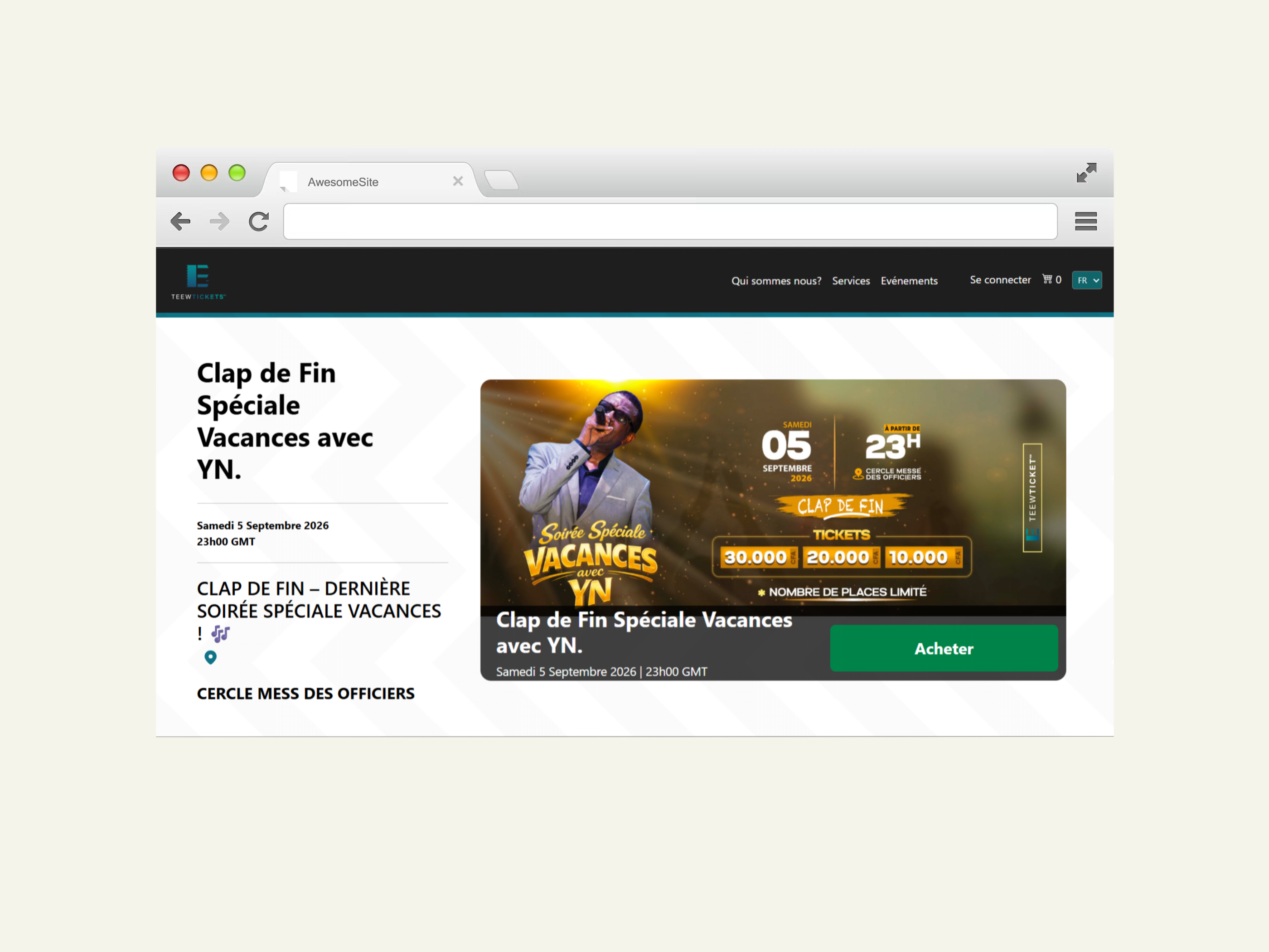 Teewticket - réalisation Upgroup SN