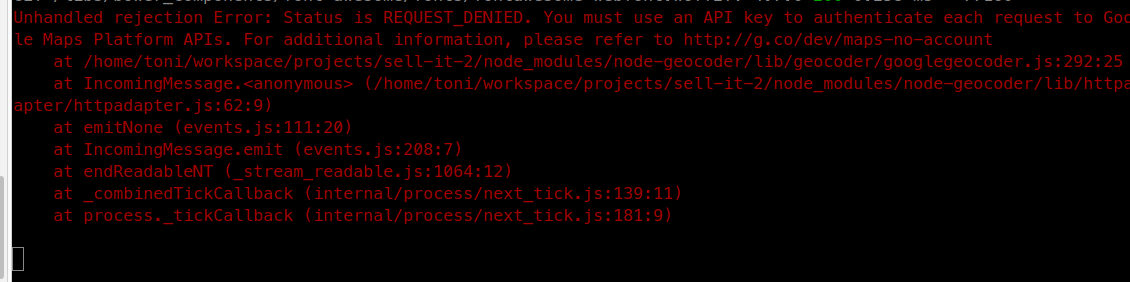 node-geocoder error