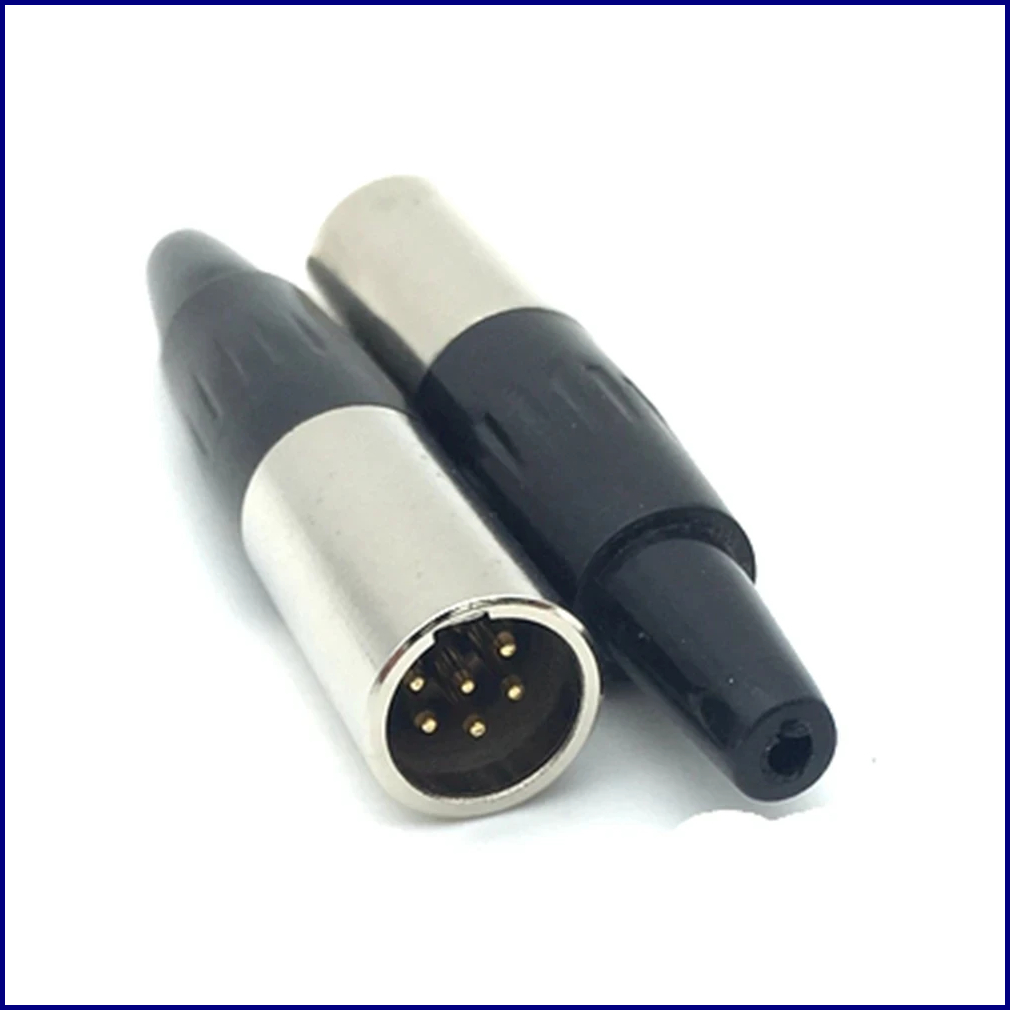 Разъём MOCO Mini XLR SA102-6P, 6-контактный металлический штекер для микрофонов и аудиосистем, позолоченные контакты