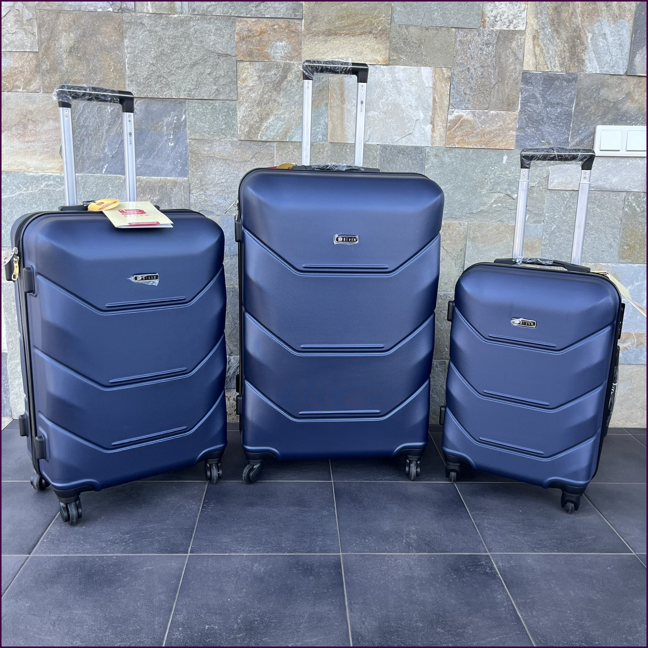 Чемодан Bloom 147 L с кодовым замком и 4 колесами, ABS-пластик, универсальный, синий, для путешествий и деловых поездок