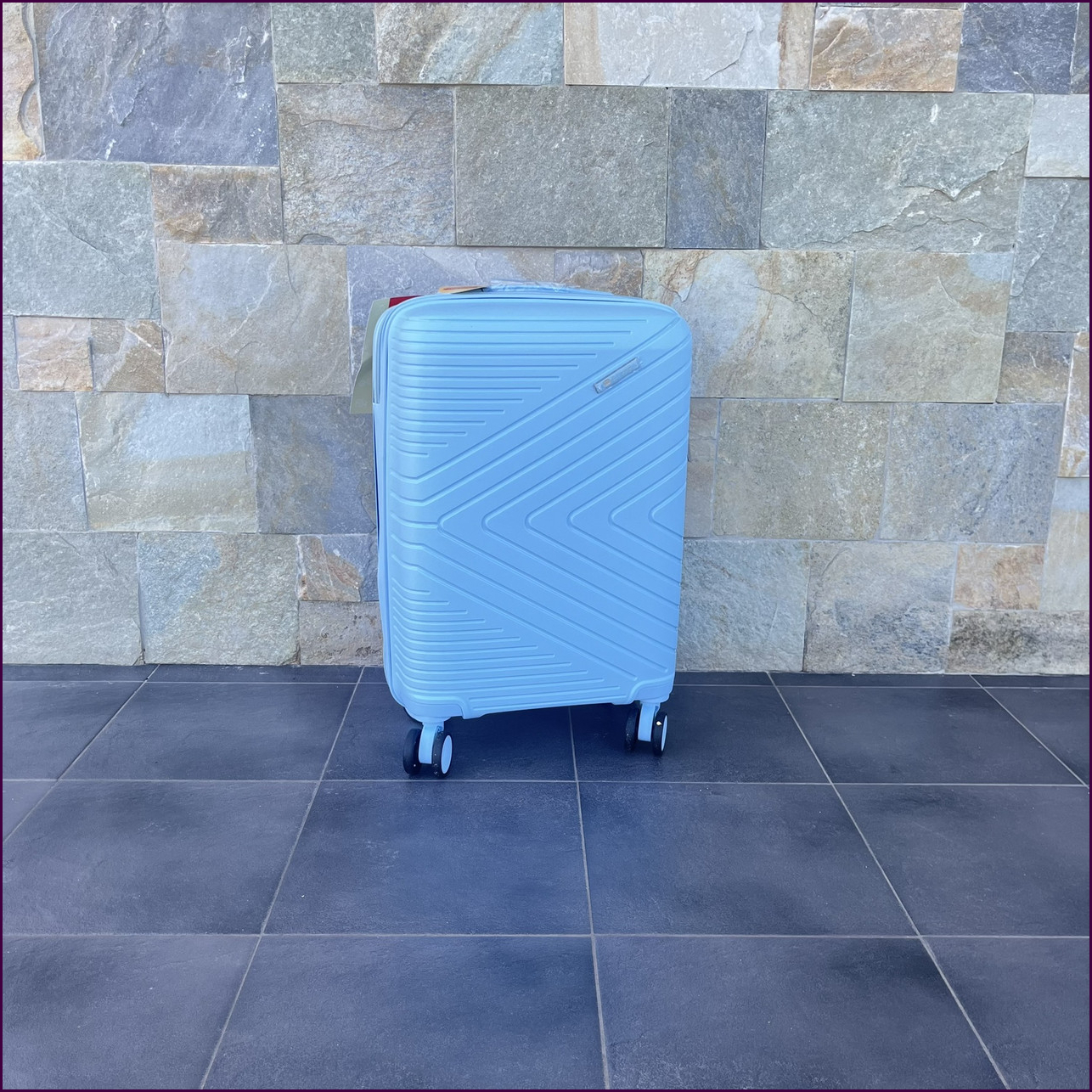 Чемодан Bloom PP01 S малый для путешествий, 4 колеса, телескопическая ручка, голубой, компактный и надежный