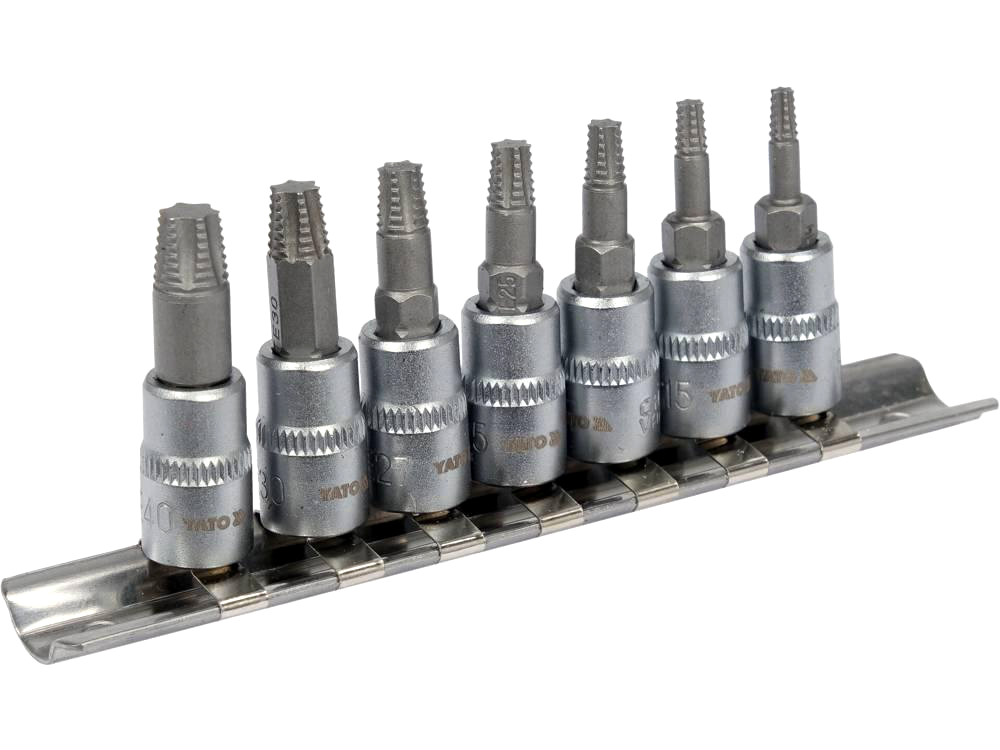 Набір біт TORX для видалення пошкоджених гвинтів YATO, 7 шт, 1/4quot; - ідеальний інструмент для ремонту та обслуговування.